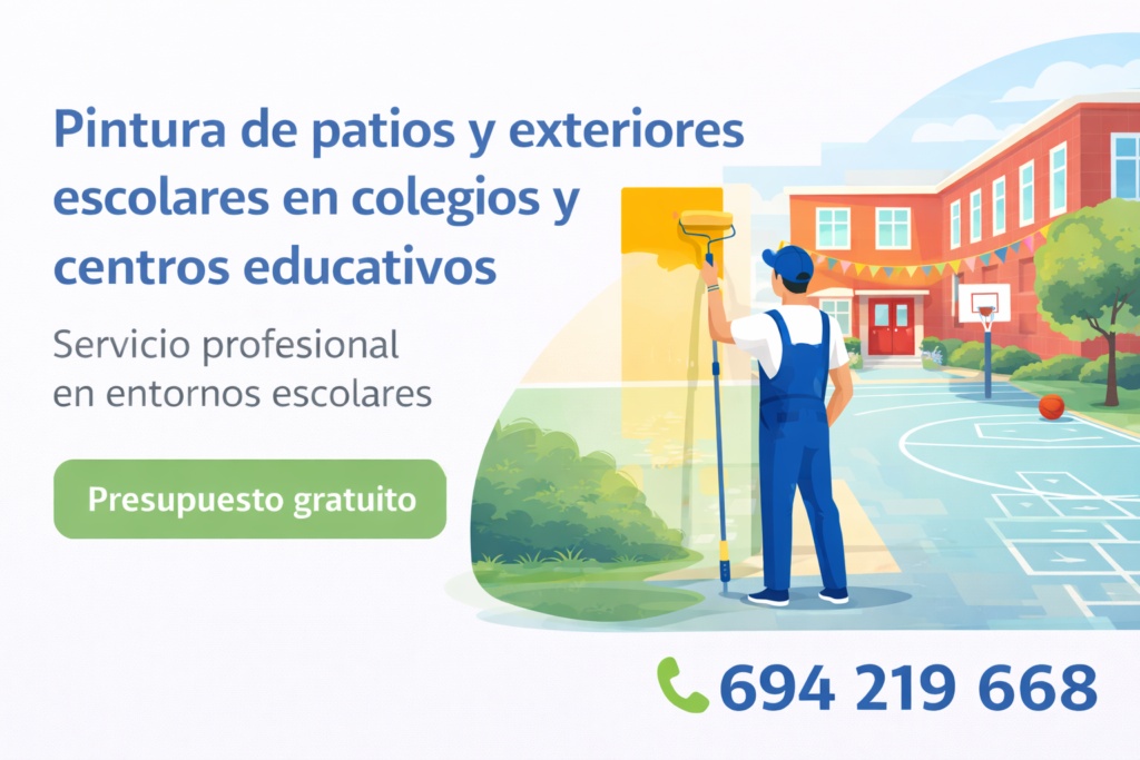 Pintura de patios y exteriores escolares en colegios y centros educativos